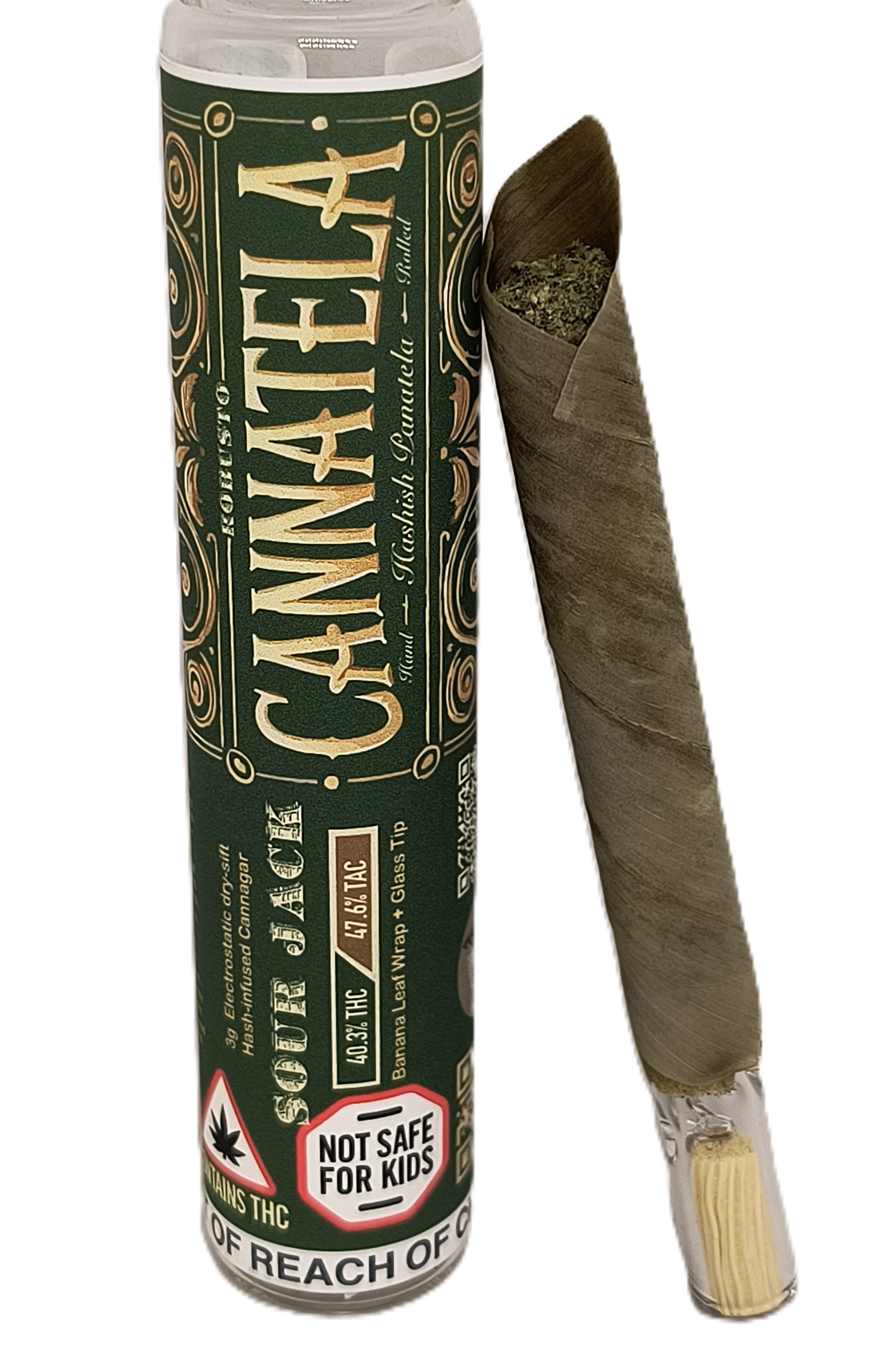 Photograph of product: Sour Jack Cannatela Flower + 1.6g au chocolat Wrapped Cannagar | Brookfield Buds