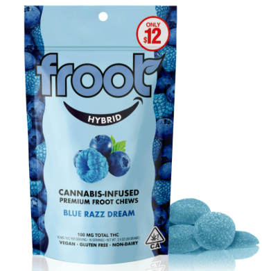 Photograph of product: Froot | Blue Razz Dream Gummies 10 Pack | 100mg