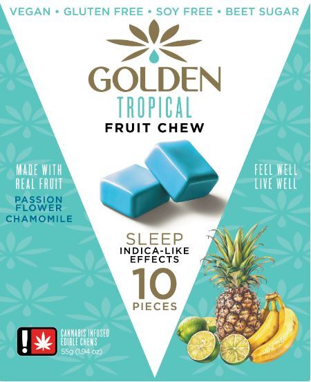 Photograph of product: Golden Fruit Chew | 10pk Tropical - Oui'd
