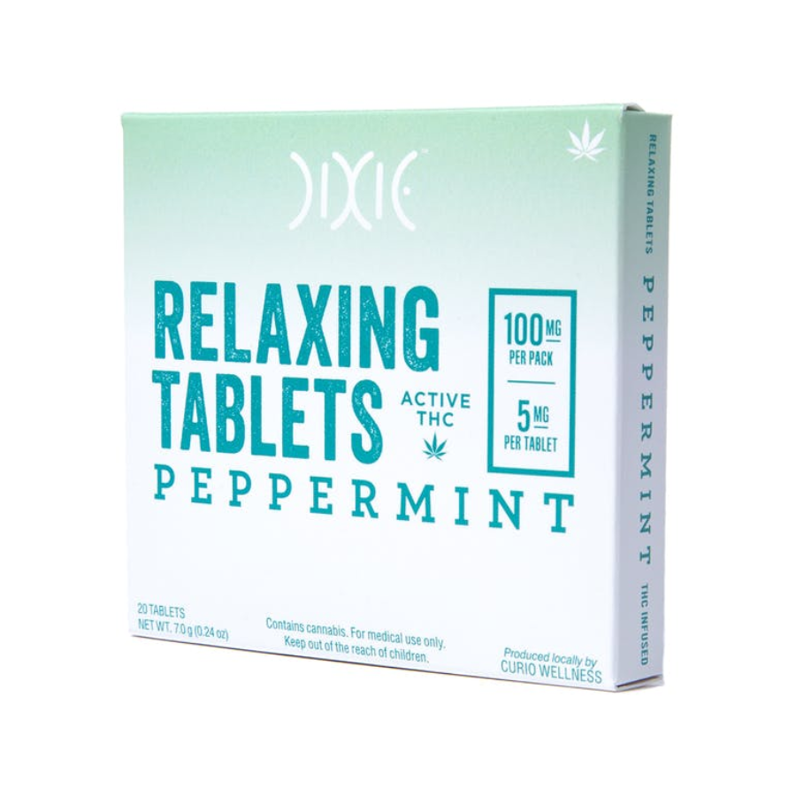 Photograph of product: Dixie Tablets Relaxing Peppermint TH-oui 100mg