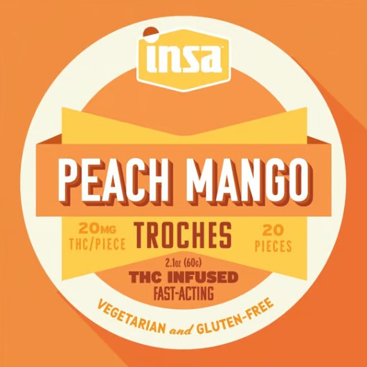 Photograph of product: 20ct/20mg RSO Troches (Peach Mango)