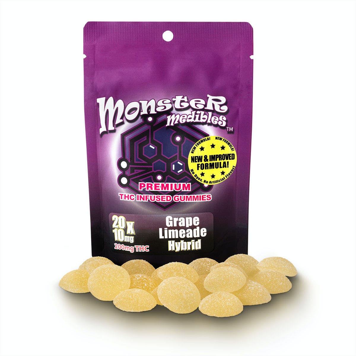Photograph of product: Monster | Grape Limeade | 200mg Gummies | REC