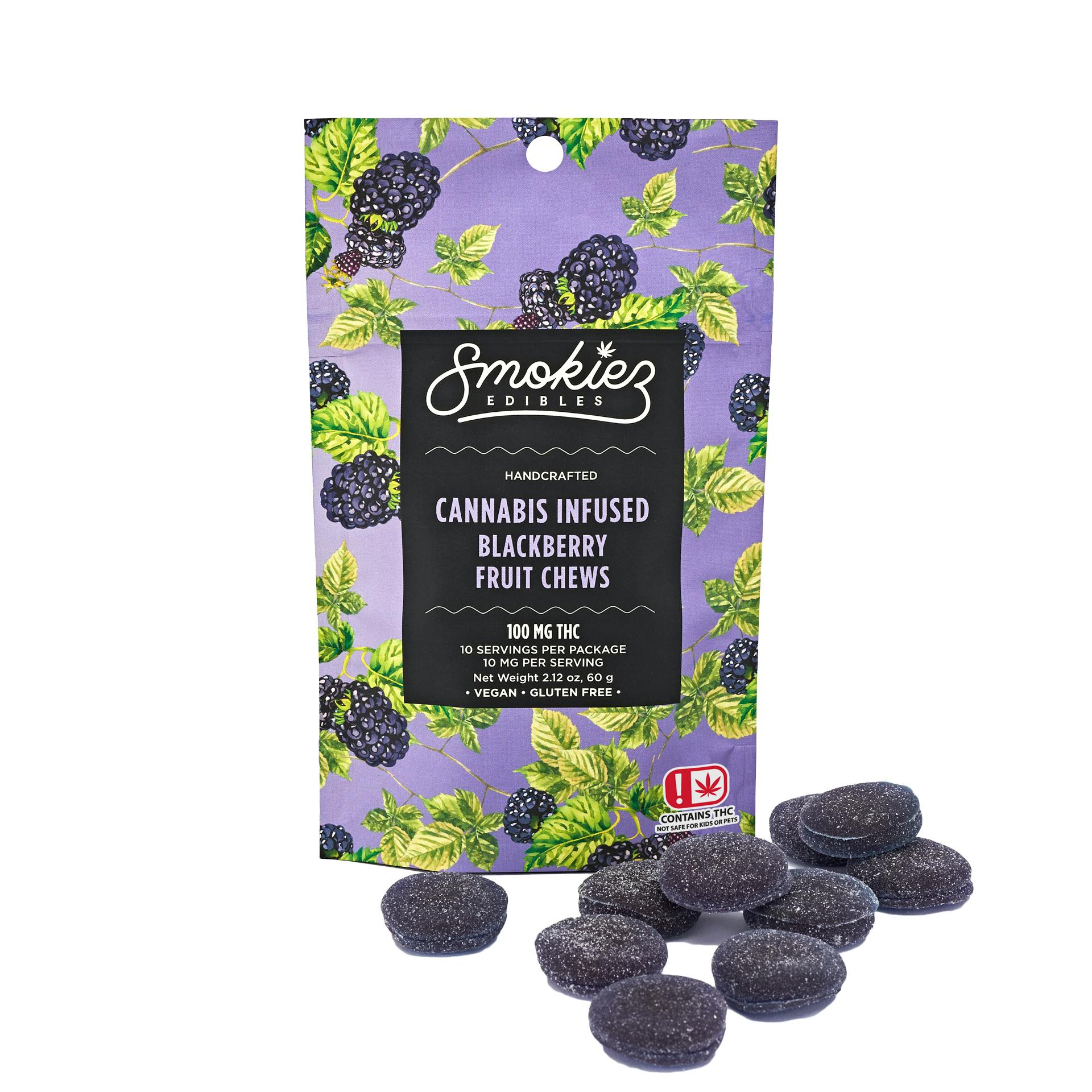 Photograph of product: Fruit Chews 100mg - Blackberry