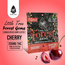 Photograph of product: Little Tree Forest Gems Cherry Gummy Clusters 200mg