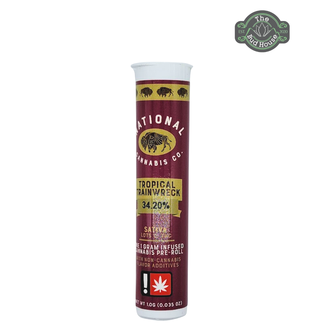 Photograph of product: National Oui'd Co. Single TROPICAL TRAINWRECK 1g Infused Pre-Roll