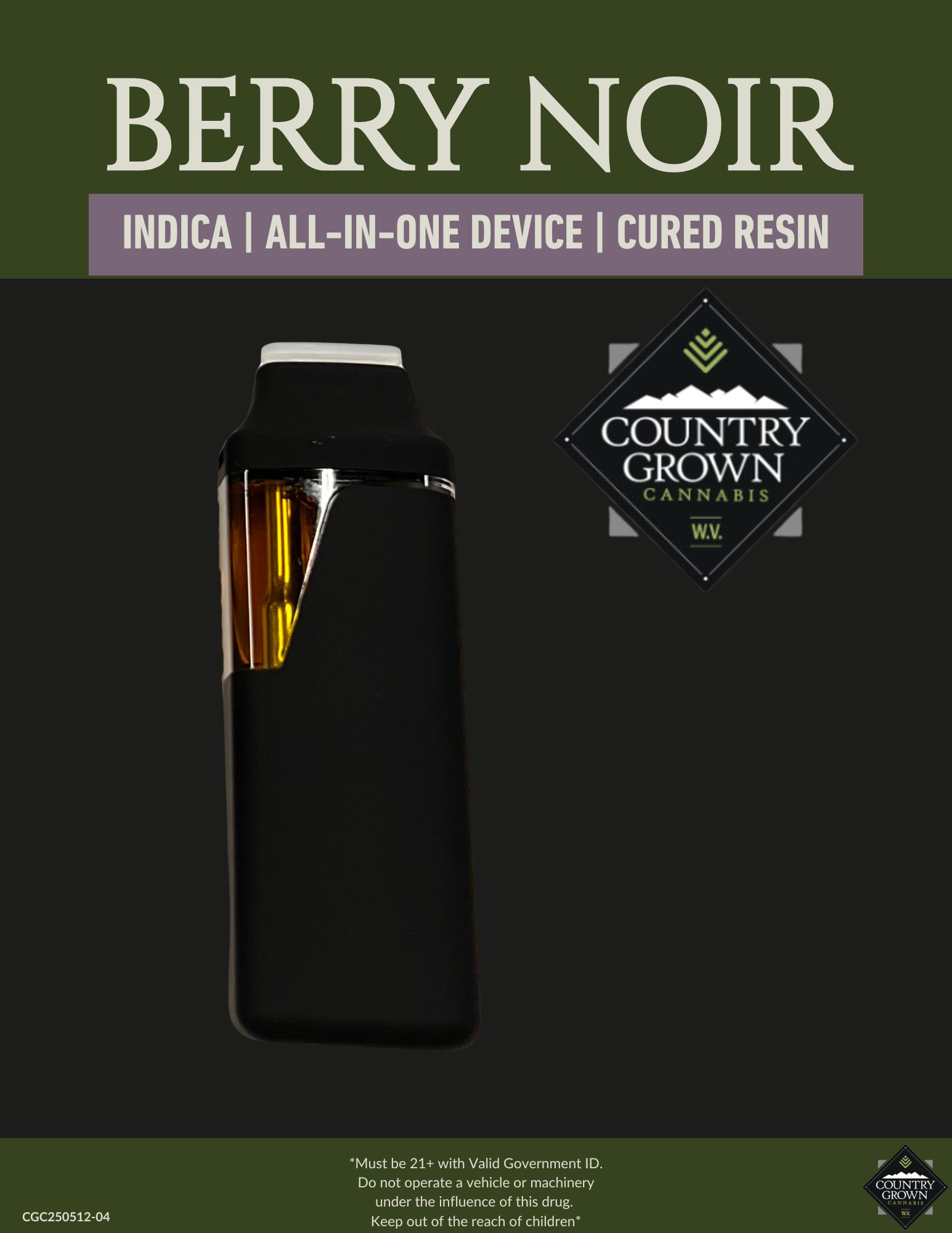 Photograph of product: Berry Noir Cured Resin All-In-One