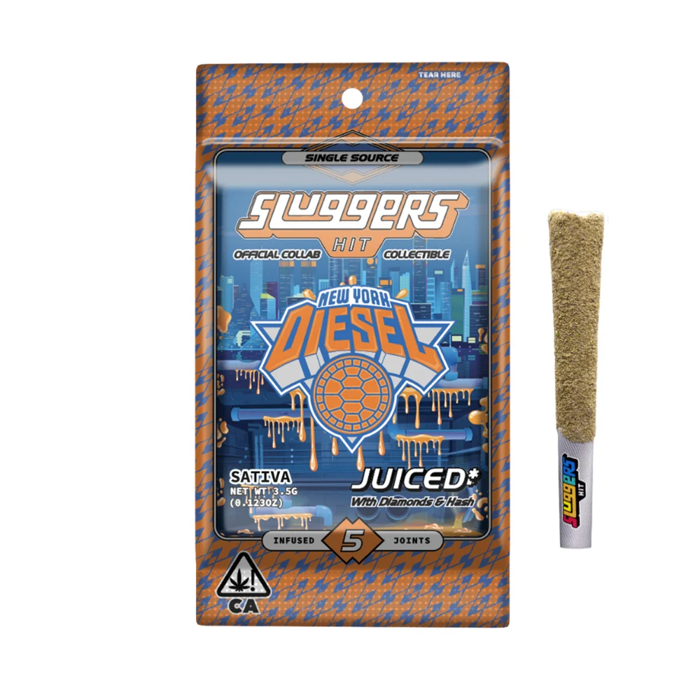 Photograph of product: Sluggers NYC Diesel Infused 0.7g Prerolls 5pk 3.5g