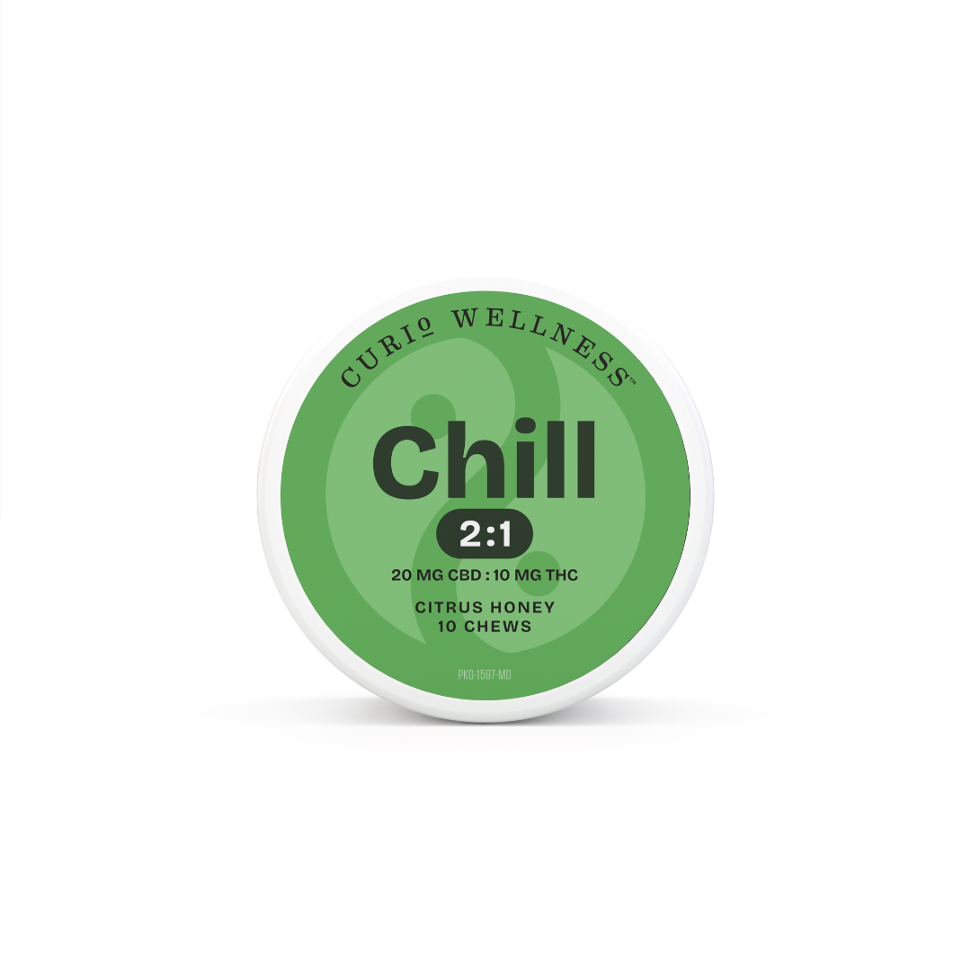 Photograph of product: Curio | Chews | CHILL | Citrus Honey 2:1 | 10 x 10mg