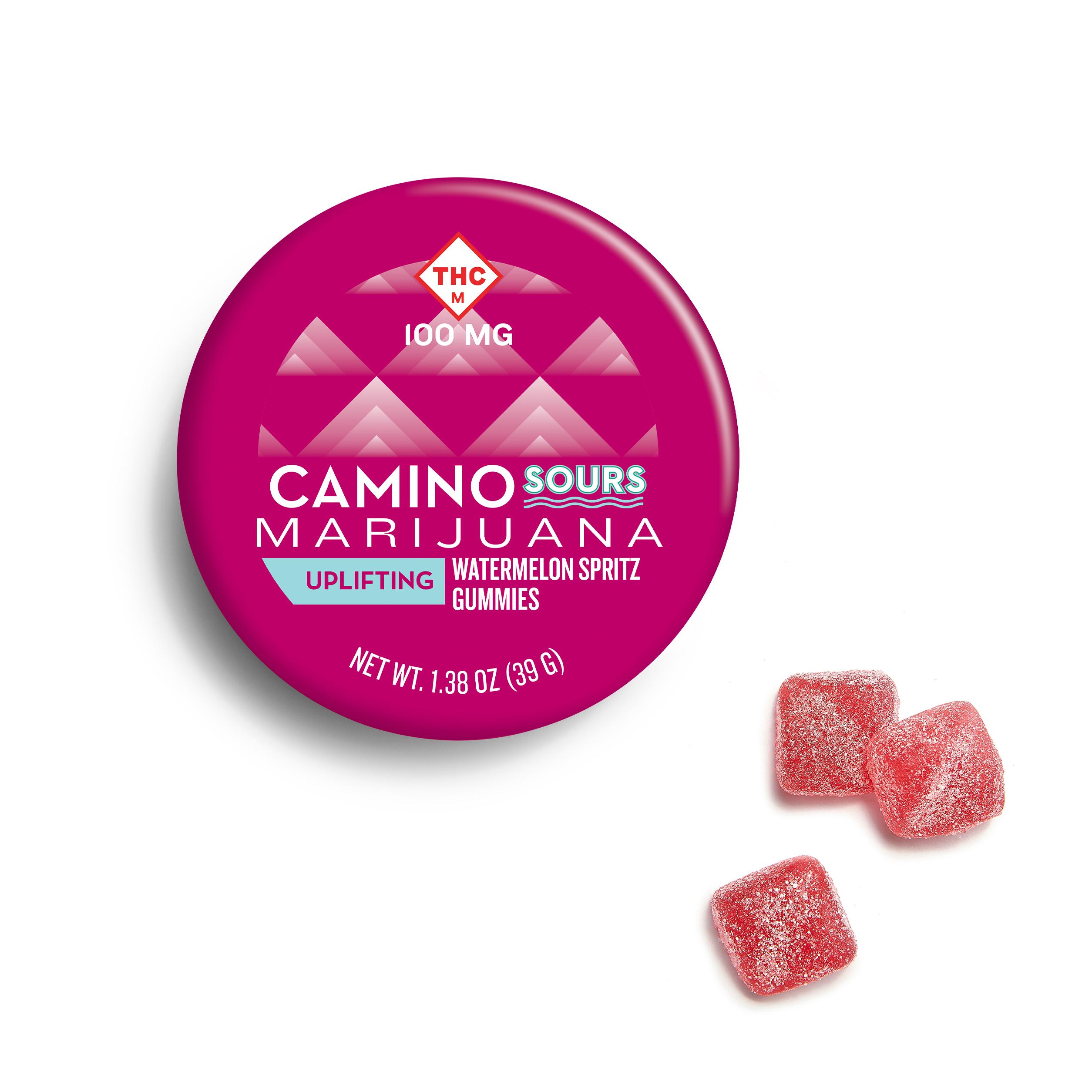 Photograph of product: CAMINO - SOURS - GUMMIES - 100MG - 10PK - WATERMELON SPRITZ UPLIFTING