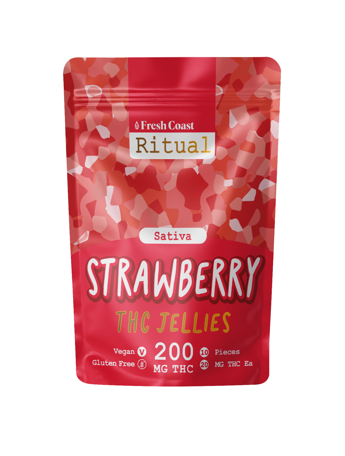 Photograph of product: Ritual Strawberry Jellies Gummies 200mg Rec