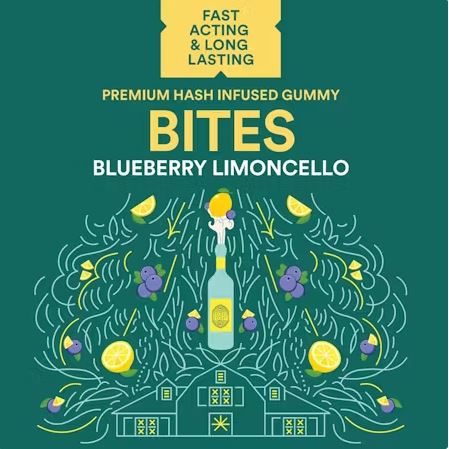 Photograph of product: 100mg Blueberry Limoncello Live Rosin Bites