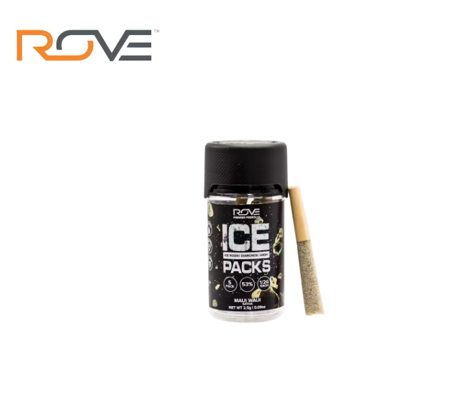 Photograph of product: MAUI WAUI 2.5G 5 PACK ROSIN INFUSED PREROLLS