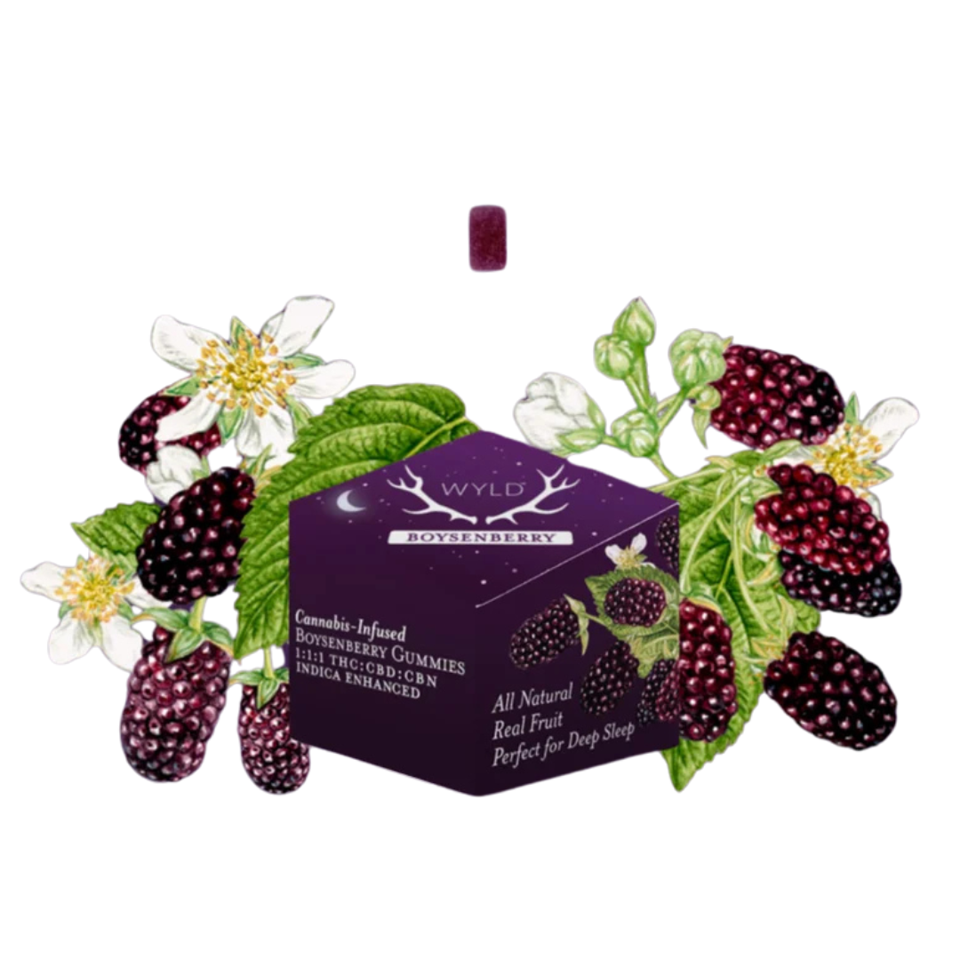 Photograph of product: Wyld Gummies - Boysenberry 1:1:1 CBN/TH-oui/CBD
