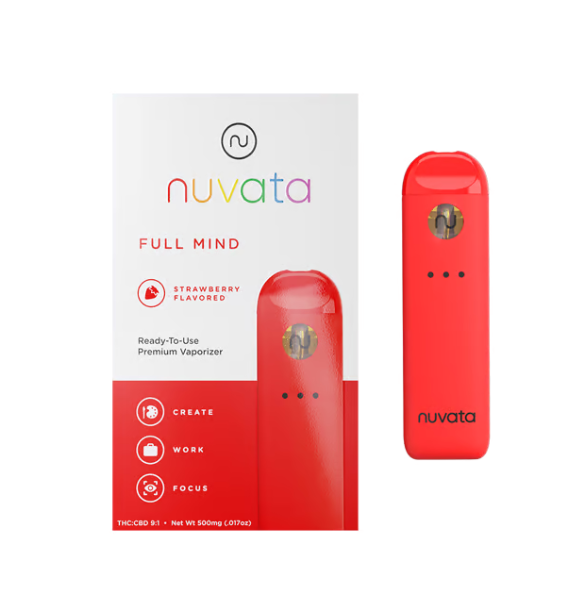 Photograph of product: Nuvata | Disposable | Full Mind Strawberry 9:1 TH-oui : CBD | .5mg