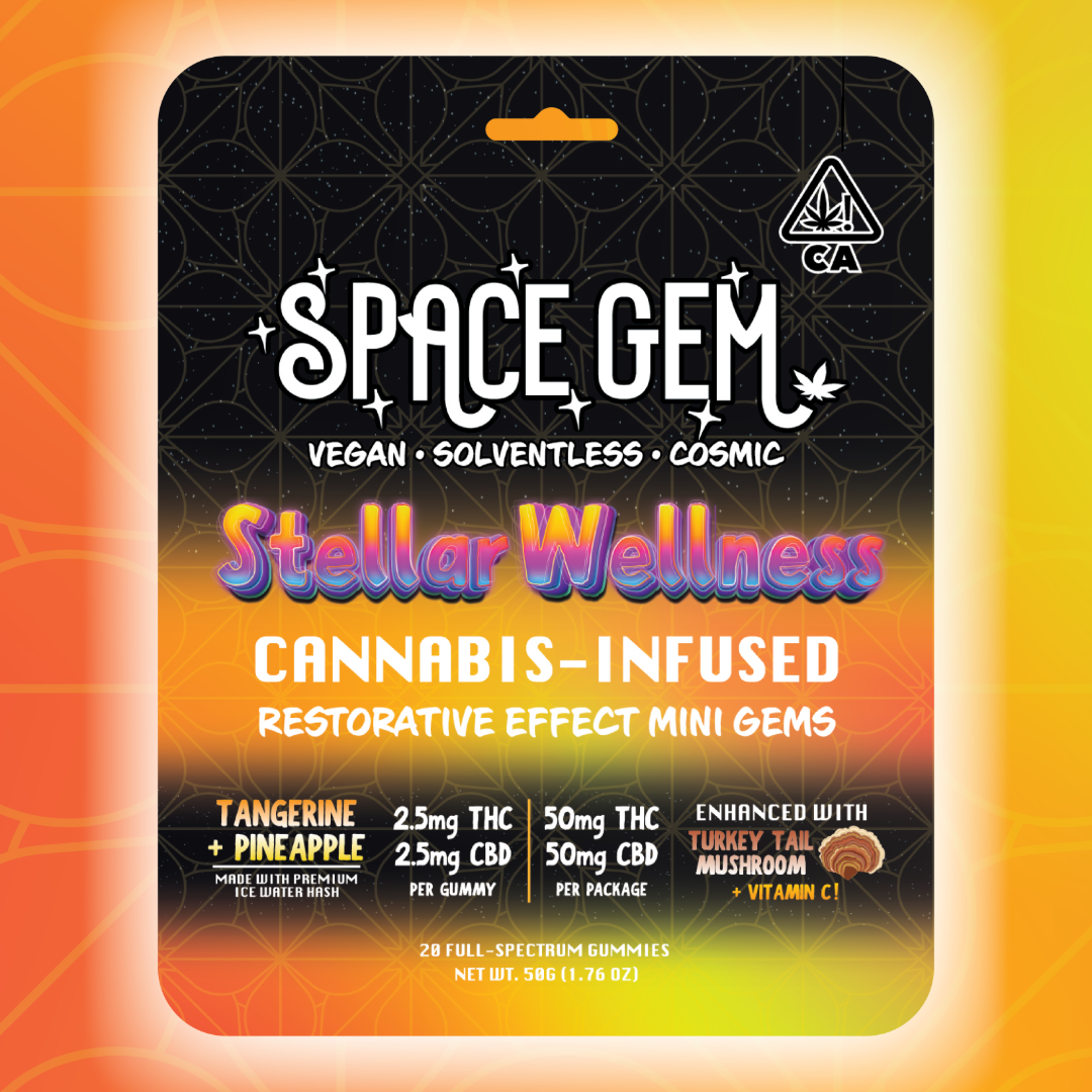 Photograph of product: Space Gem | Tangerine + Pineapple | TH-oui/CBD Gummies w/ Turkey Tail Mushroom Extract
