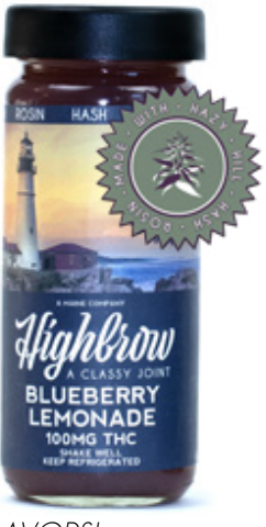 Photograph of product: Blueberry Lemonade. 100mg. au chocolat Rosin. Highbrow