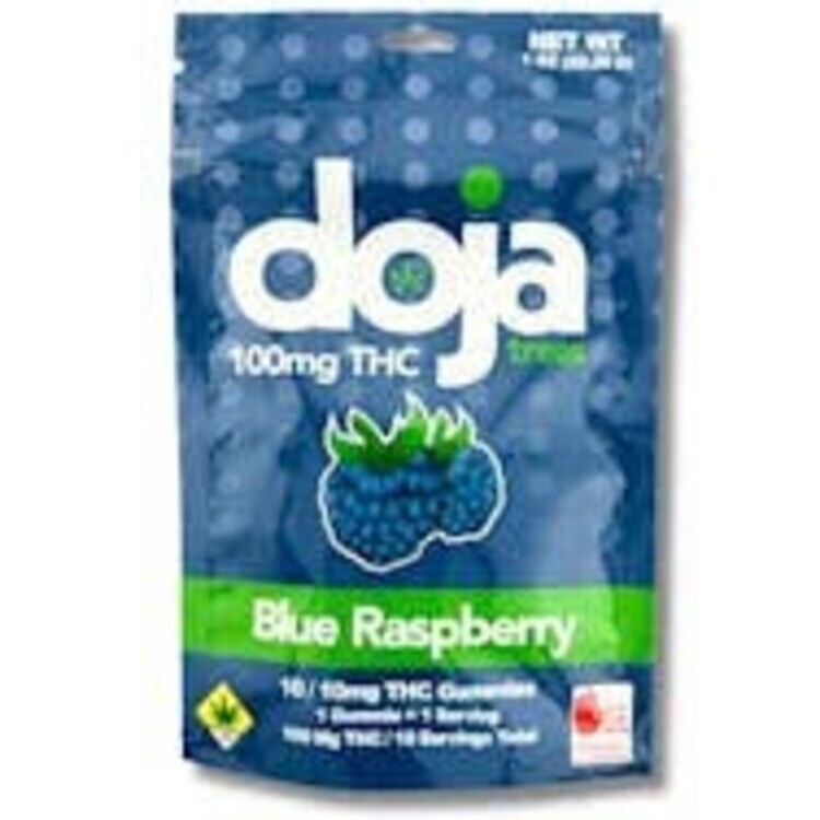 Photograph of product: DOJA Infused Gummies TH-oui 100mg - Blue Raspberry 10pk