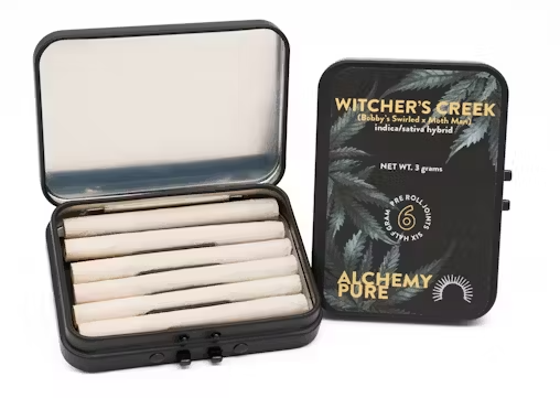 Photograph of product: Alchemy Pure | Witcher's Creek | Pre-Roll Pack | 0.5g x 6