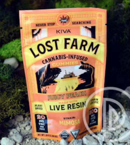 Photograph of product: Lost Farm | 100mg Live Resin Gummies | Juicy Peach