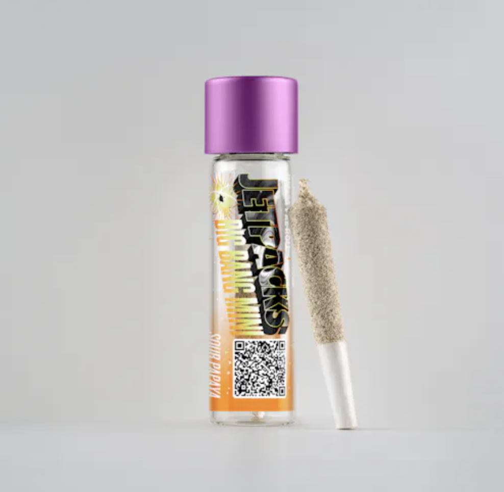 Photograph of product: Jetpacks Big Bang Mini | Infused Pre-roll | Sour Papaya
