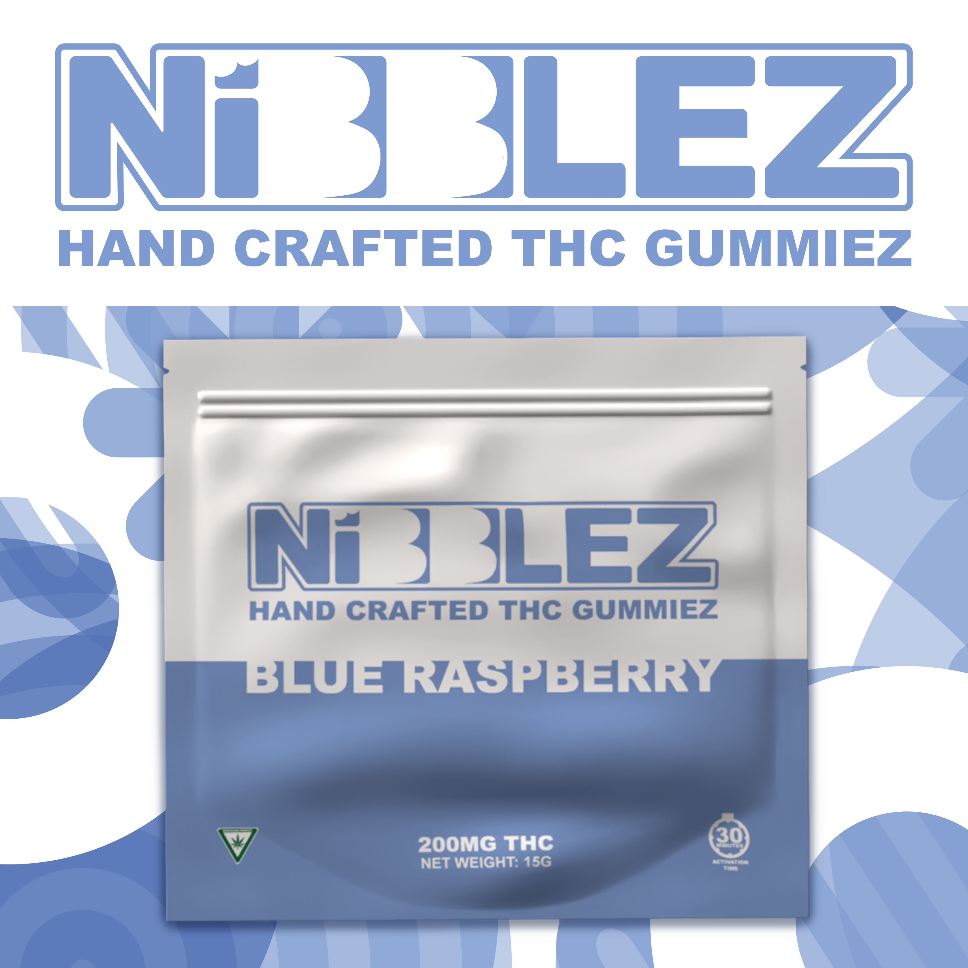 Photograph of product: Nibblez | Gummy | Blue Raspberry | 200mg