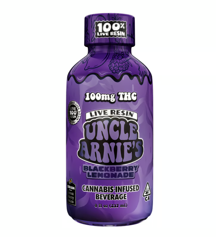 Photograph of Product: Blackberry Lemonade (H) Live Resin Cannabis Infused Beverage 100mg - Uncle Arnie's