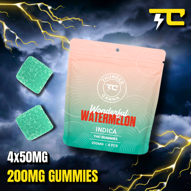 Photograph of product: WATERMELON GUMMIES 4CT X 50 - 200MG