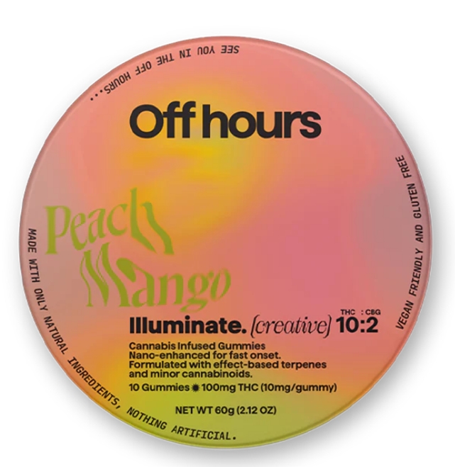 Photograph of product: Off Hours: Illuminate Peach Mango Gummies