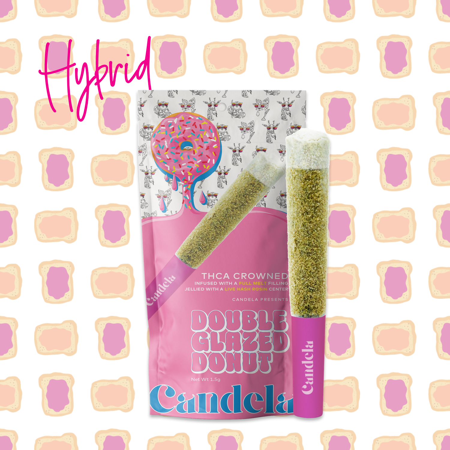 Photograph of product: Candela Double Glazed Donut - Electric Peanut Butter Cookies x Blockberry
