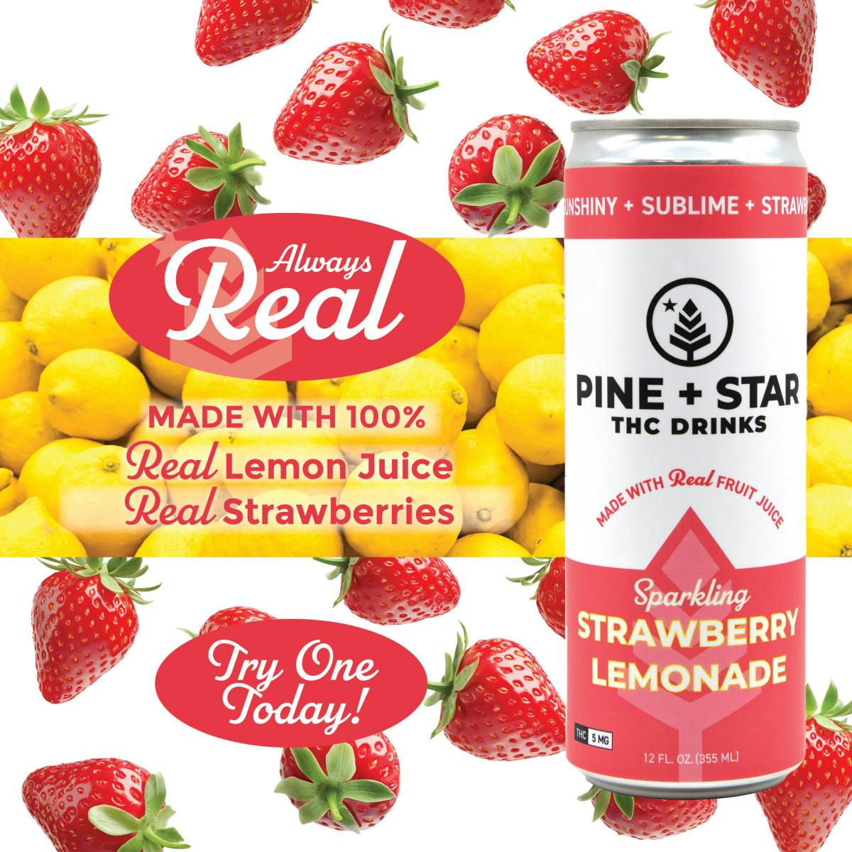 Photograph of product: Sparkling Strawberry Lemonade | 5mg - Pine + Star