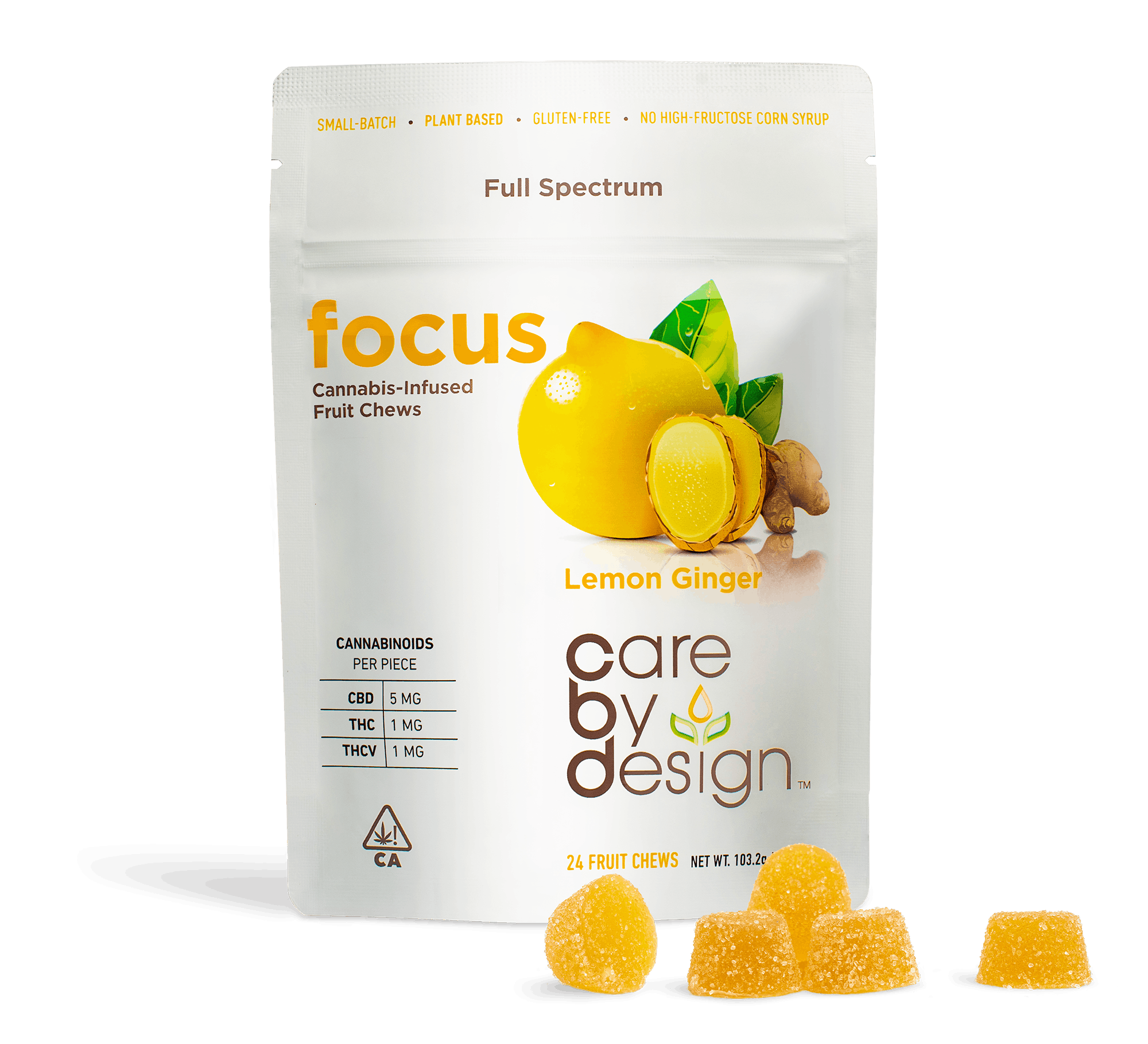 Photograph of product: Care By Design - Lemon Ginger Focus Gummies