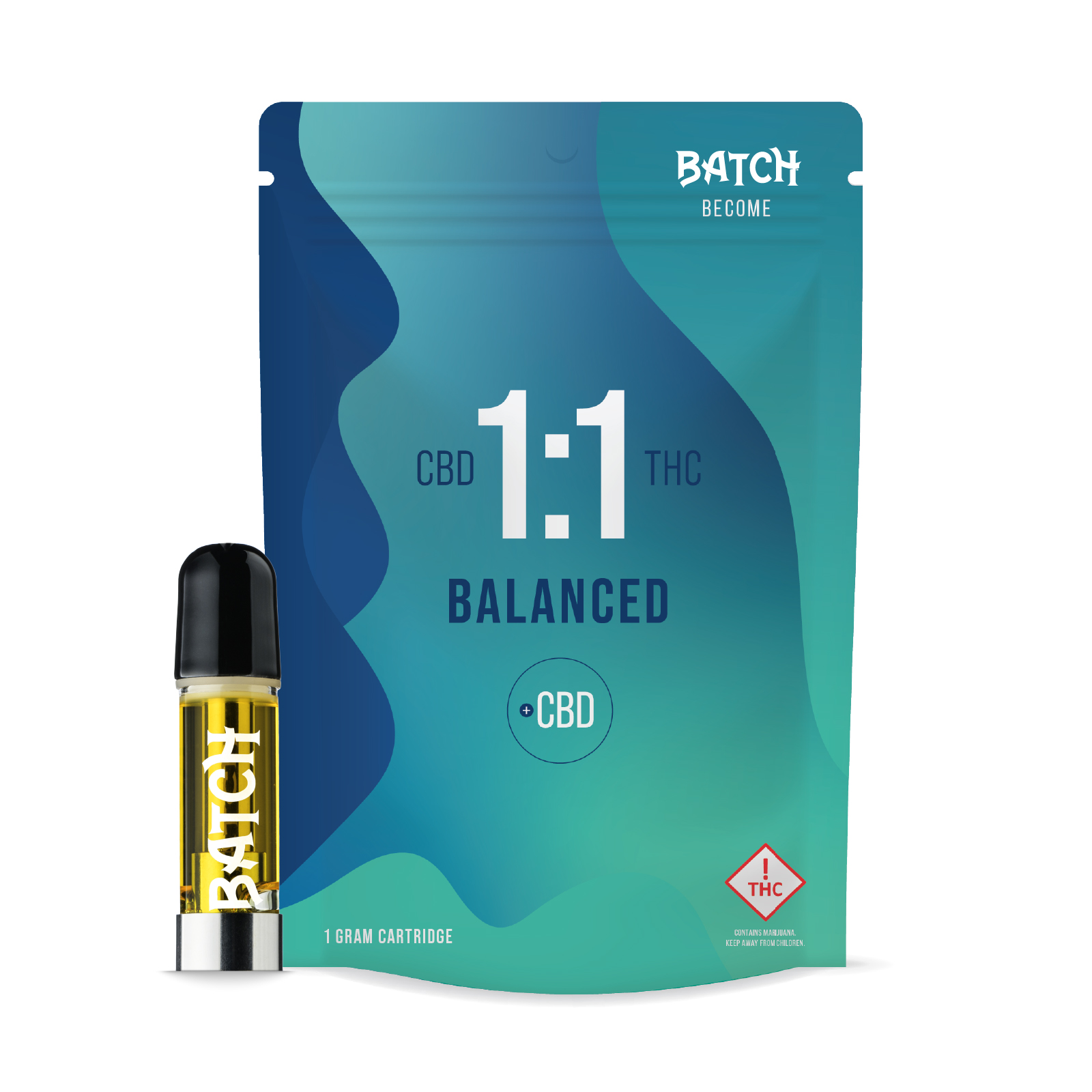 Photograph of product: Batch | Cartridges | become Balanced 1:1 (CBD : TH-oui) | 1 g