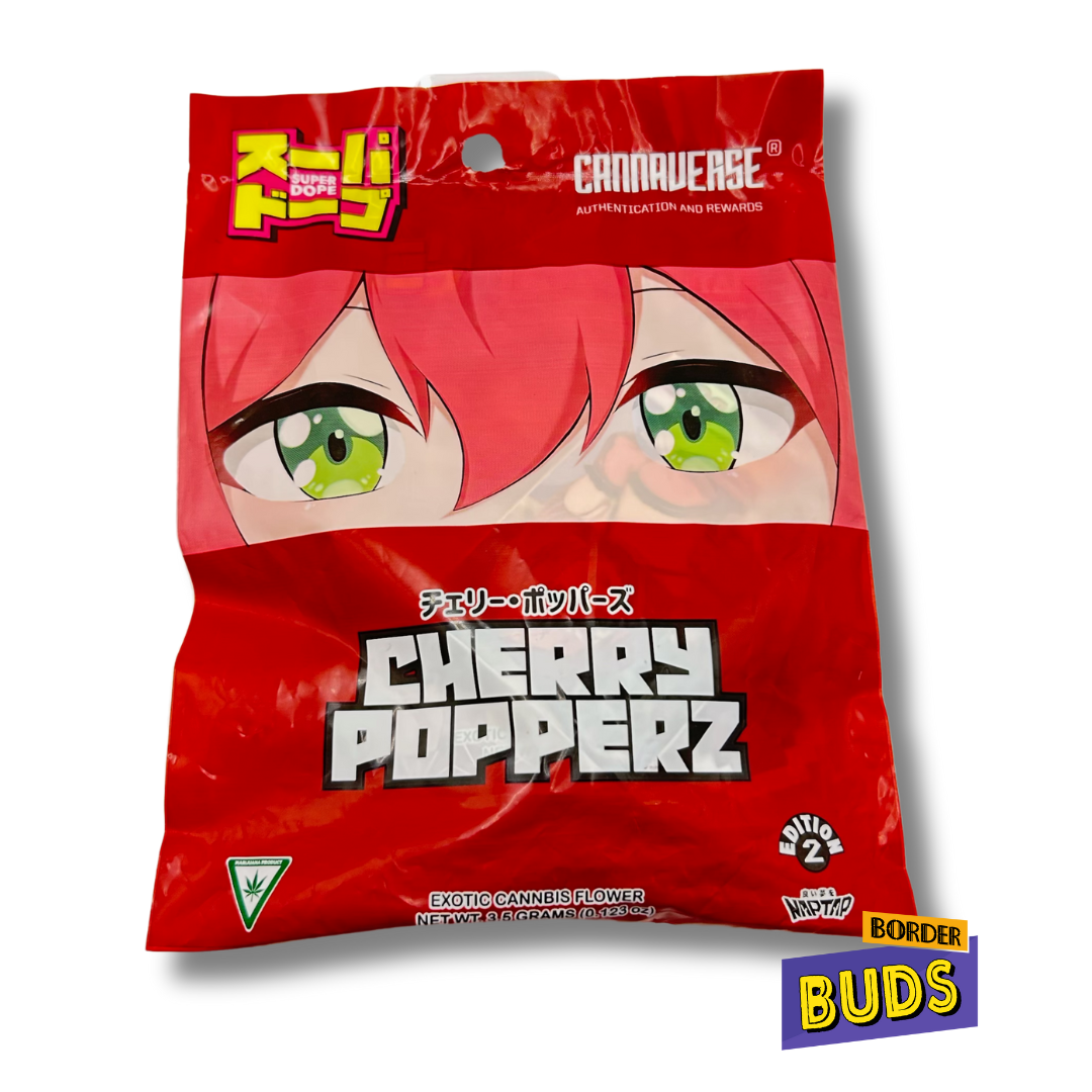 Photograph of product: Cherry Popperz | Super Dope | 3.5g | Pre-Packed Flower