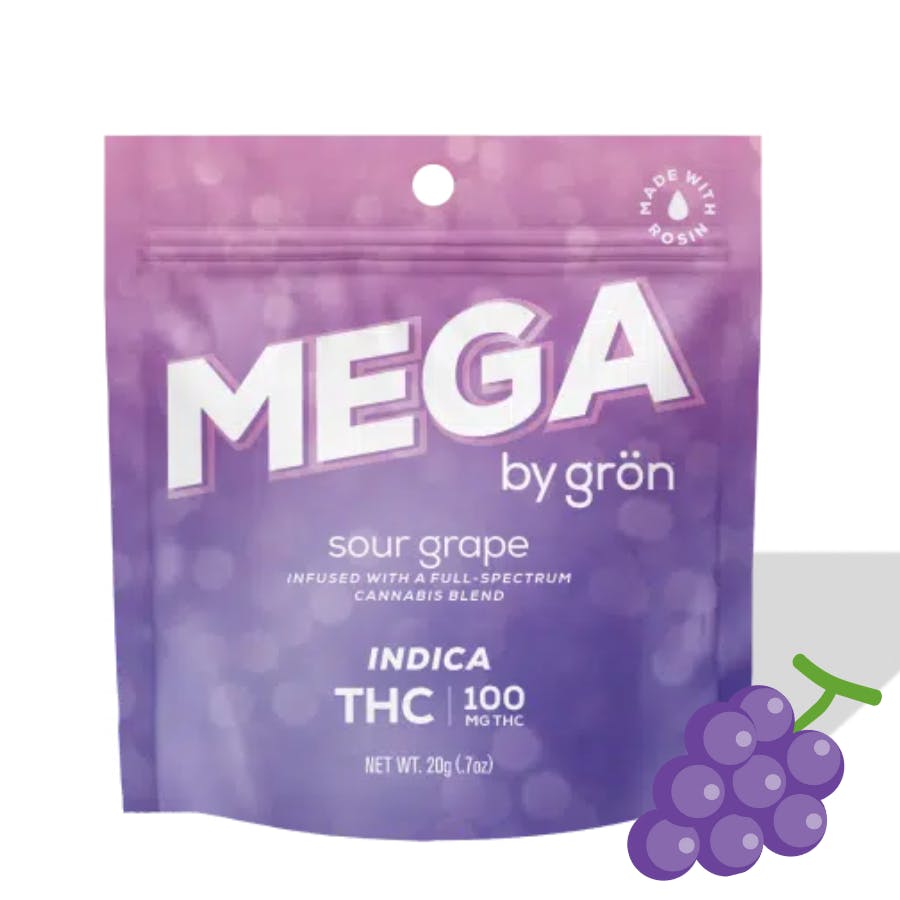 Photograph of product: MEGA PEARL - SOUR GRAPE (2 PIECES) 100MG