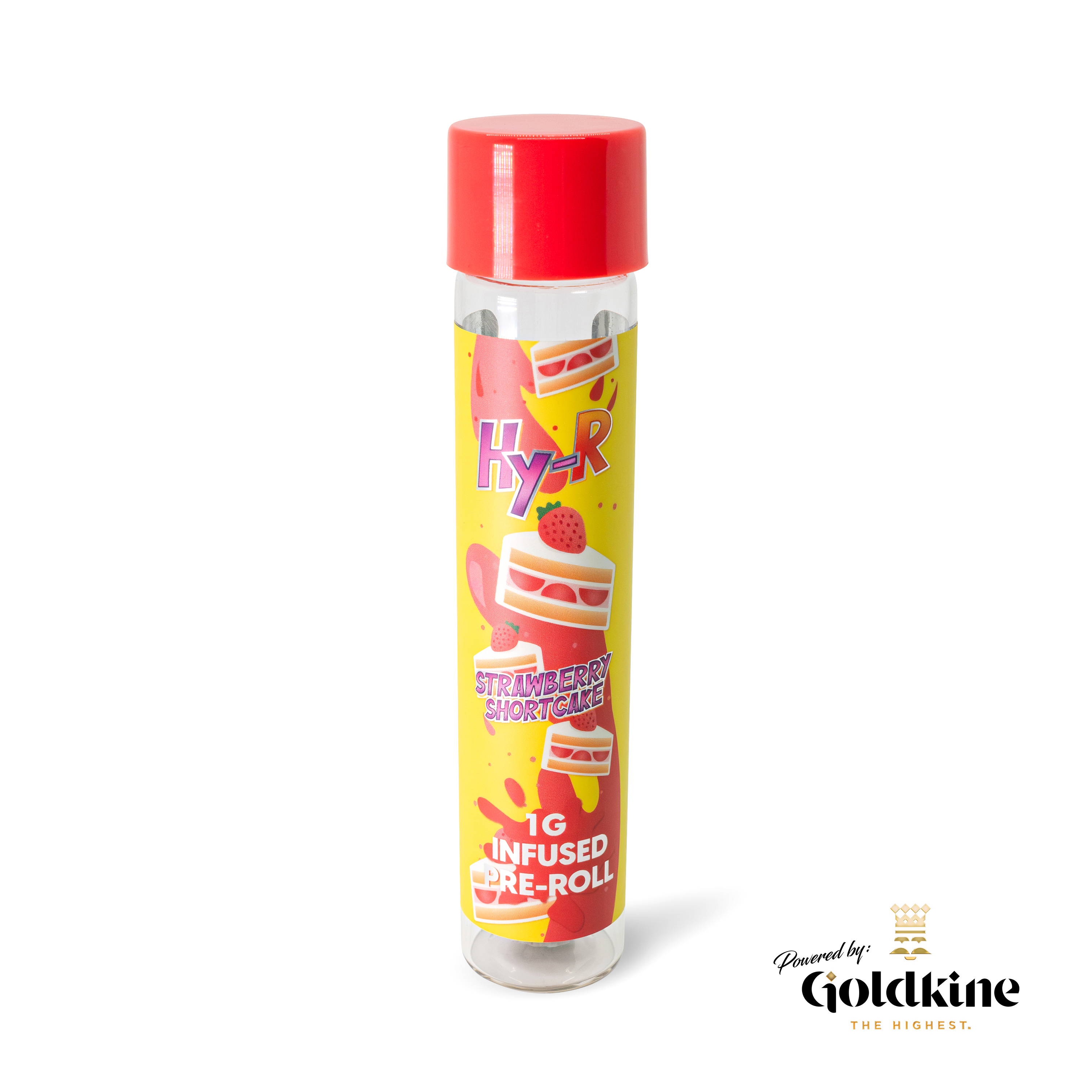 Photograph of product: Infused Pre Roll - Hy-R - Strawberry Shortcake - (Oui'd) - 42.93% TH-oui - 1g