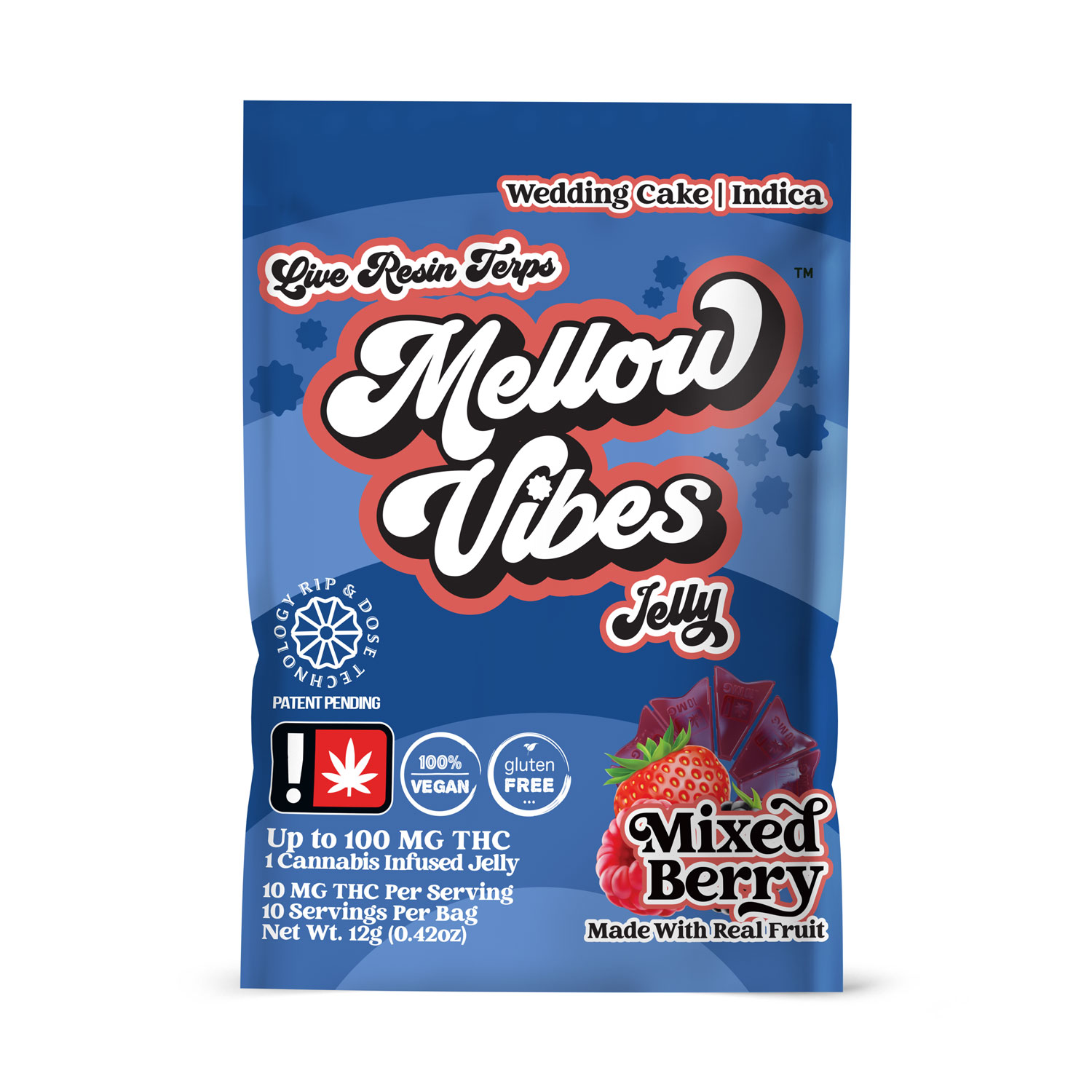 Photograph of product: Mellow Vibes - Mixed Berry Jelly Single - 100mg