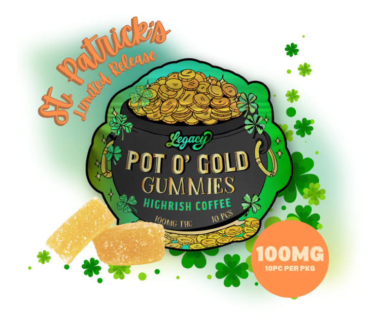 Photograph of product: Edible* - Legacy - Pot O Gold Highrish Coffee (H) - 100mg (10pk)