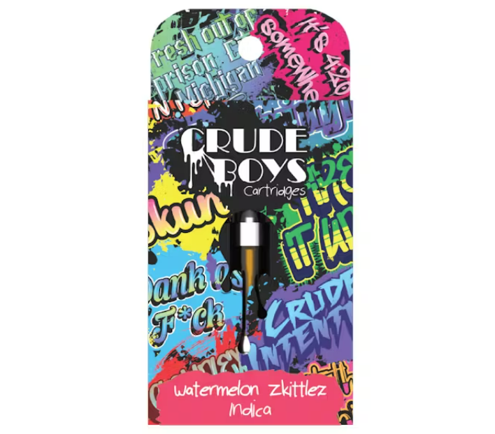 Photograph of product: Crude Boys | Watermelon Zkittles | Vape Cart Oui'd