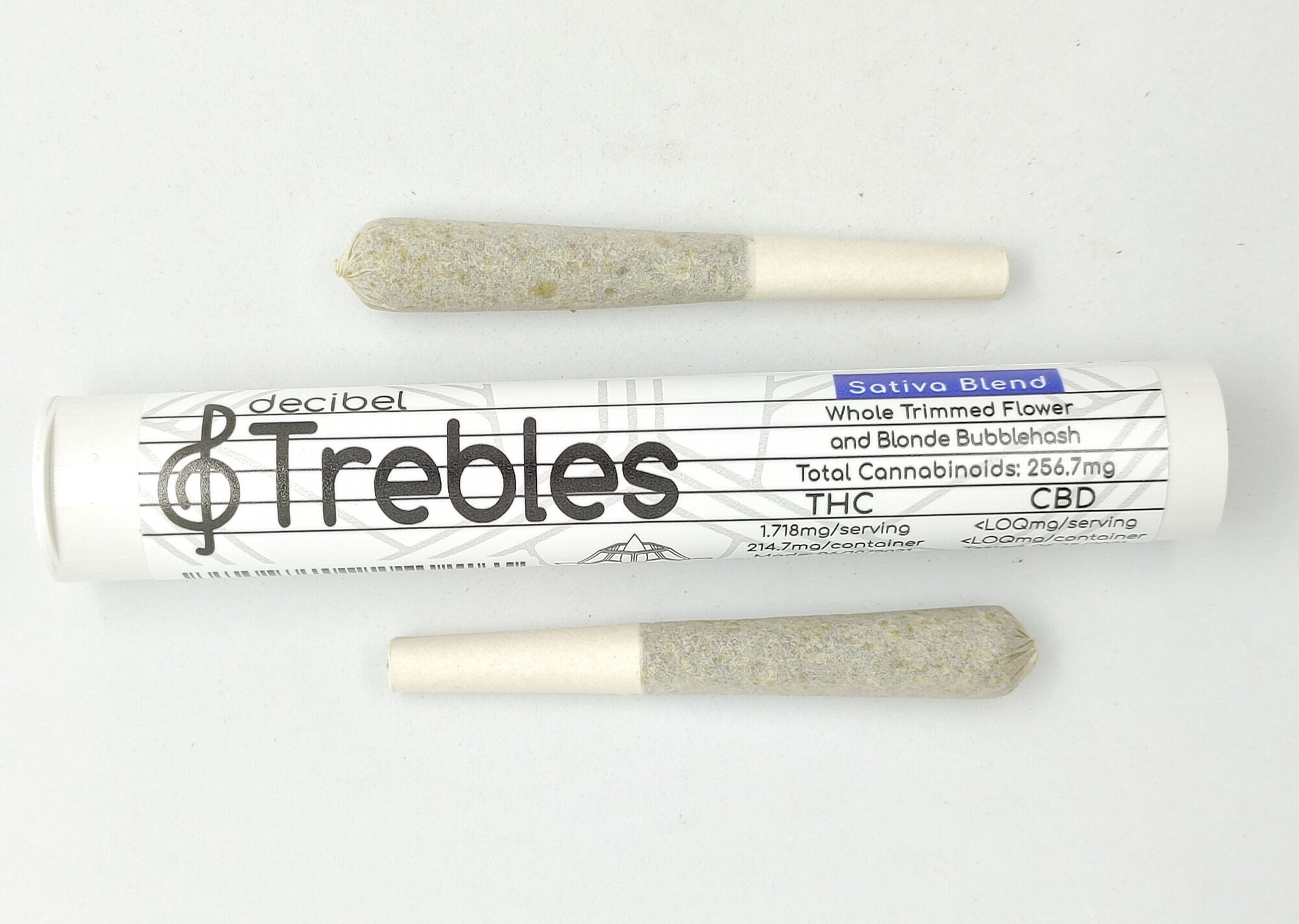 Photograph of product: Decibel - (Trebles) 2pk Infused Oui'd Pre-Rolls