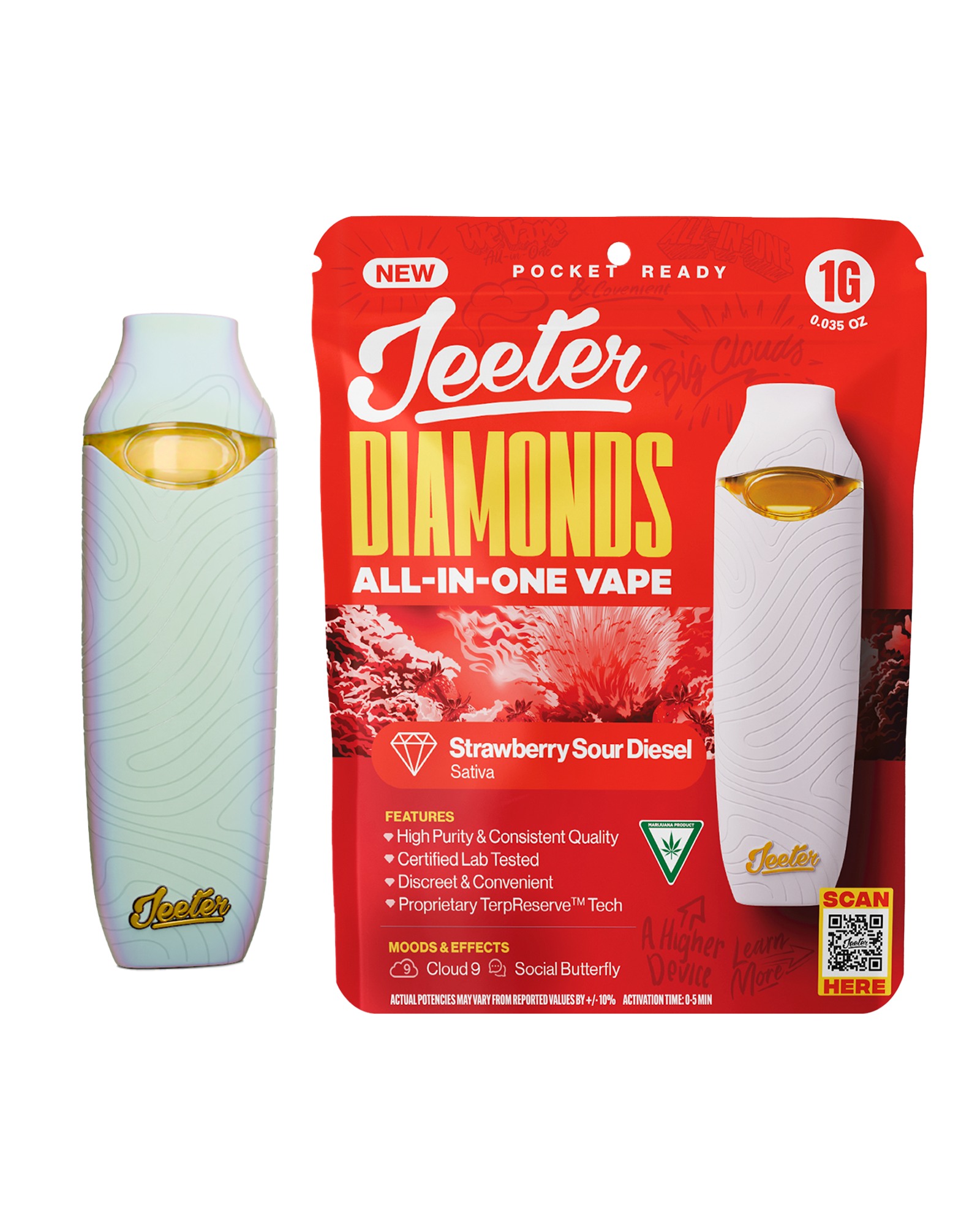 Photograph of product: Strawberry Sour Diesel Disposable Cart 1g