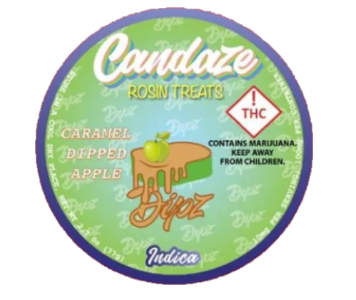 Photograph of product: Candaze Dipz Caramel Dipped Apple Rosin Gummy/Caramel 100mg