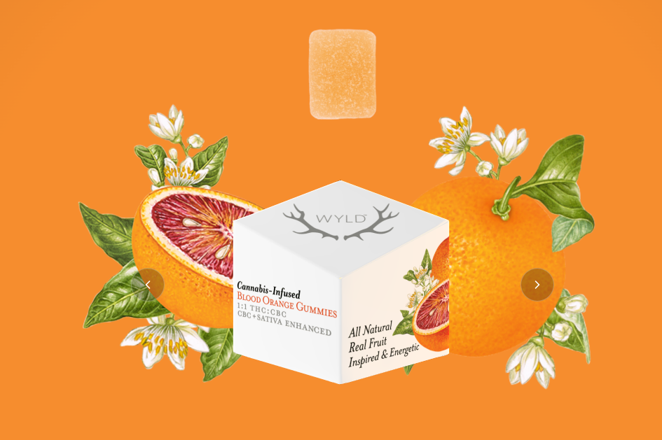 Photograph of product: WYLD - Blood Orange 1:1 Gummies (10mg/100mg)