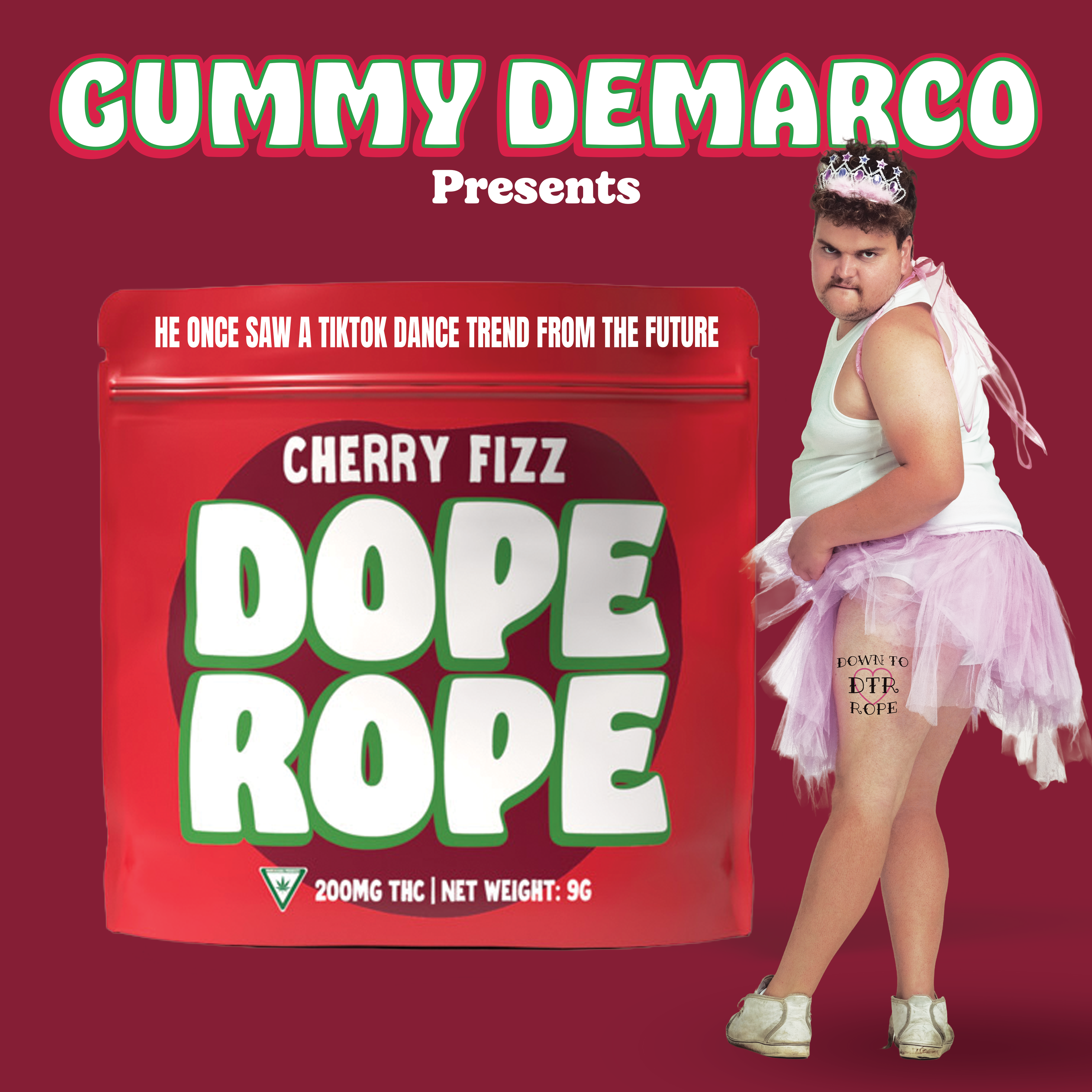 Photograph of product: DOPE ROPE | Cherry Fizz | 200MG | Premium Gummy Rope