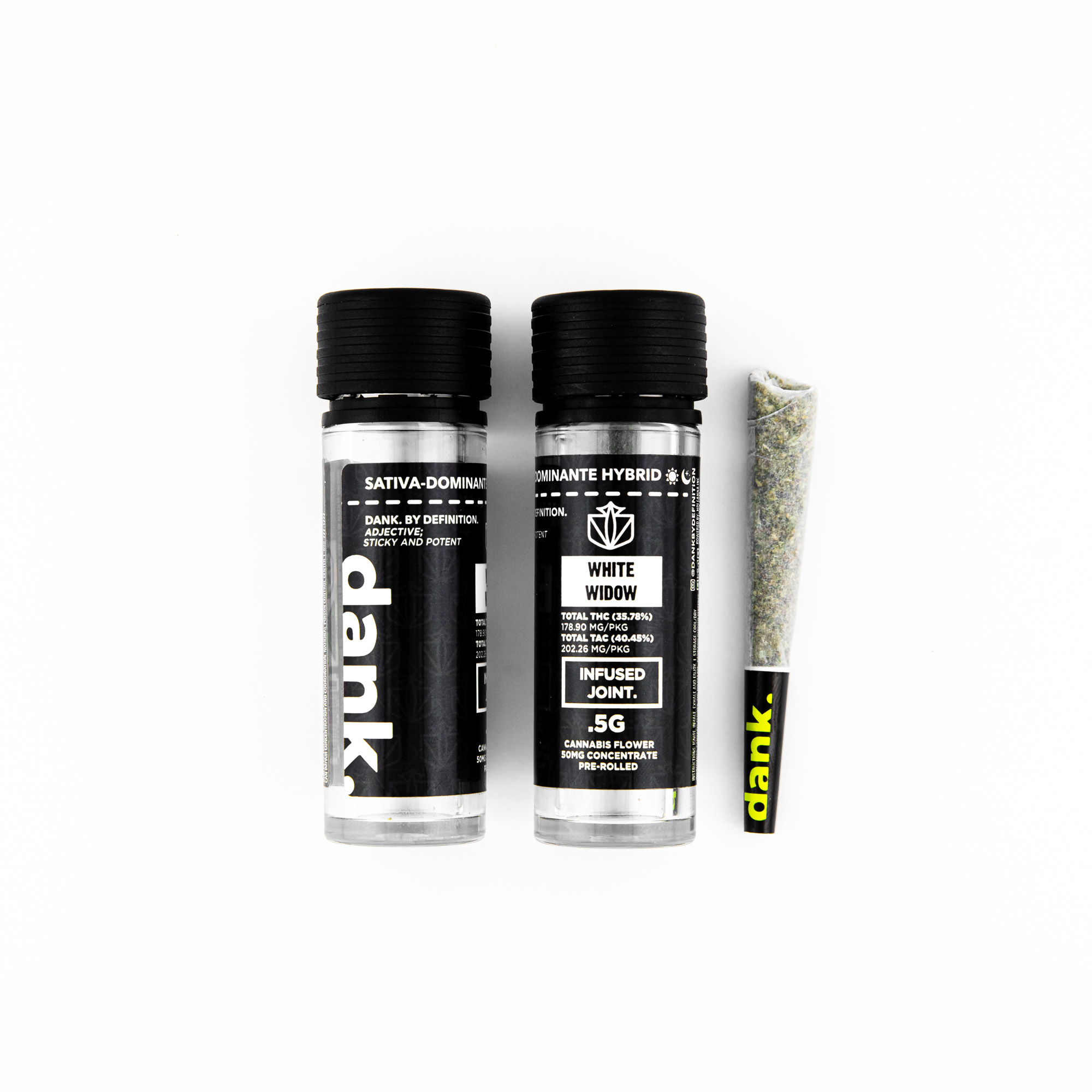Photograph of product: Dank | White Widow | Oui'd-Hybrid | Infused Joint | 0.6g
