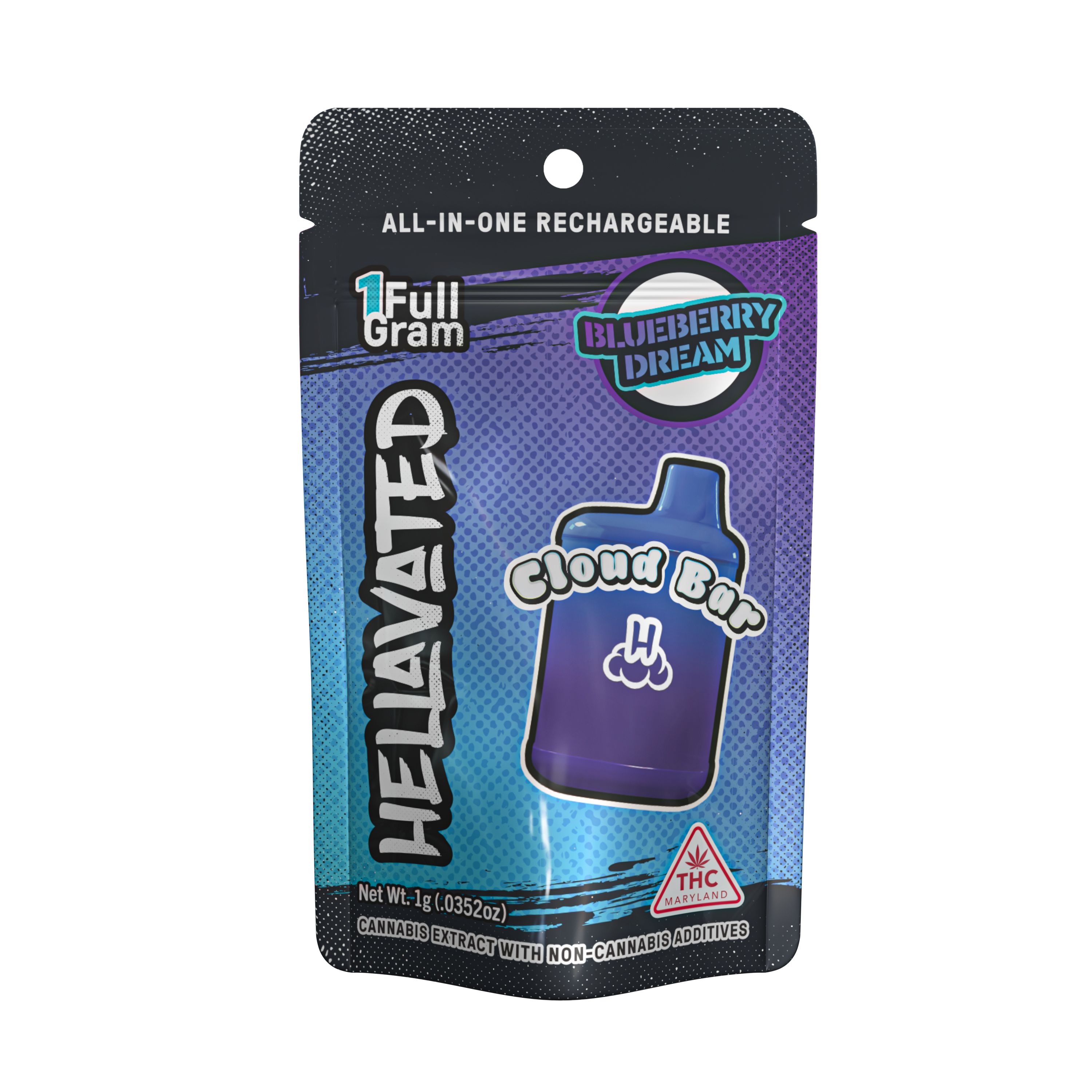 Photograph of Product: Blueberry Dream Cloud Bar Rechargeable Disposable 1g
