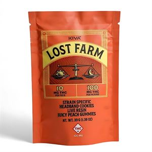 Photograph of product: LOST FARM - GUMMIES RESIN - 100MG - 10PK - HEADBAND COOKIES, JUICY PEACH - Oui'd