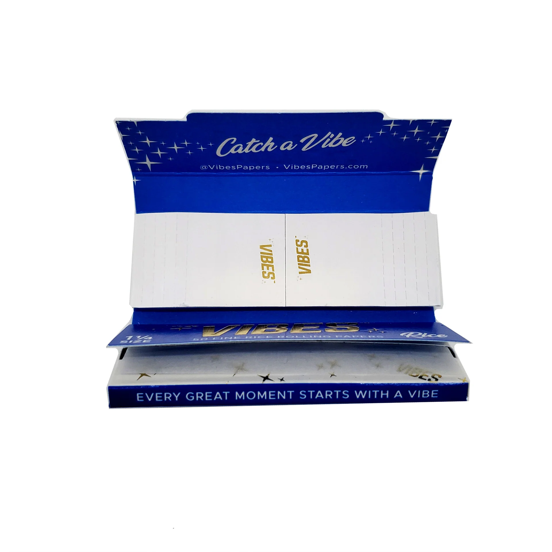 Photograph of product: 1 1/4 Rice w/tips (Blue) - Rolling Papers