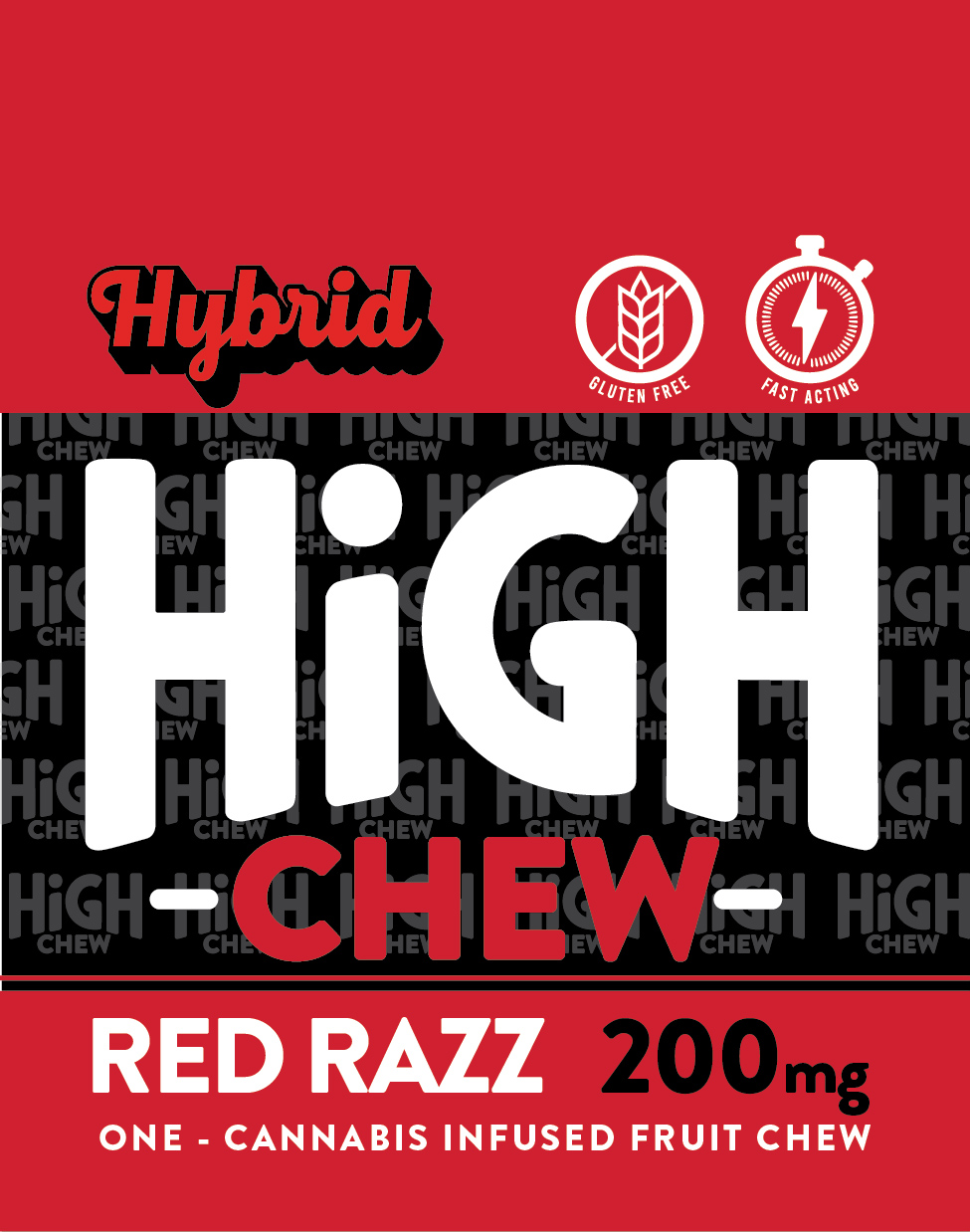 Photograph of product: High Chew Gummies Red Razz 200mg