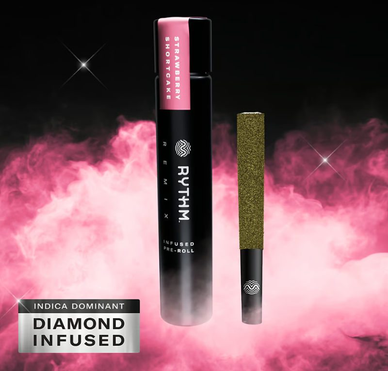 Photograph of product: RYTHM REMIX STRAWBERRY SHORTCAKE 1PK INFUSED PRE-ROLL 1G