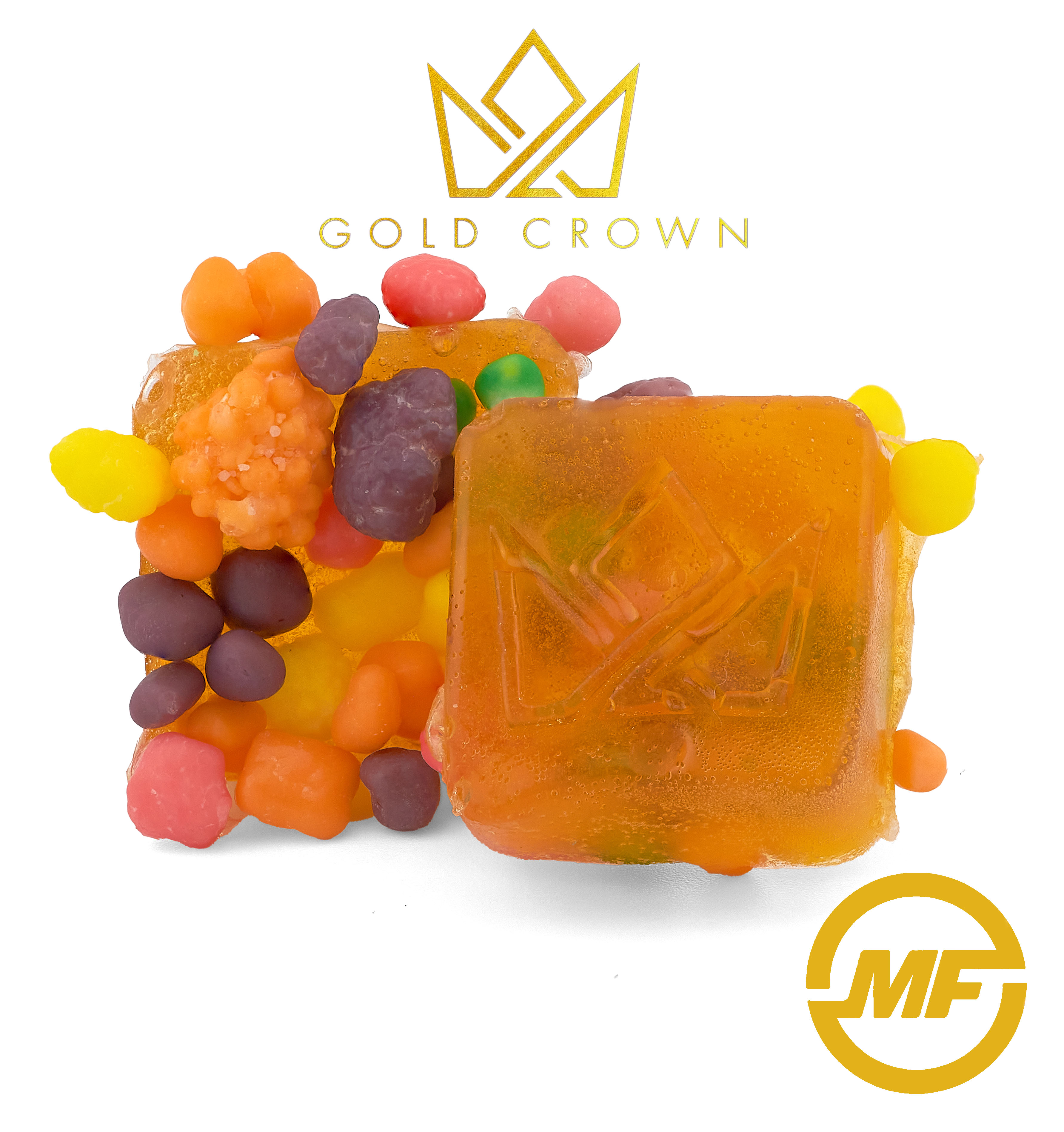 Photograph of product: Gold Crown | Crown Jewels Minis | Watermelon | Live Resin Gummies | 200mg
